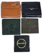 Collection of cast and leader wallets, as follows: Richard Wheatley leather ring binder with 5 pages