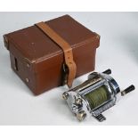 Hardy Bros "The Elarex" bait casting reel, chrome plated on/off check and side tensioner, twin