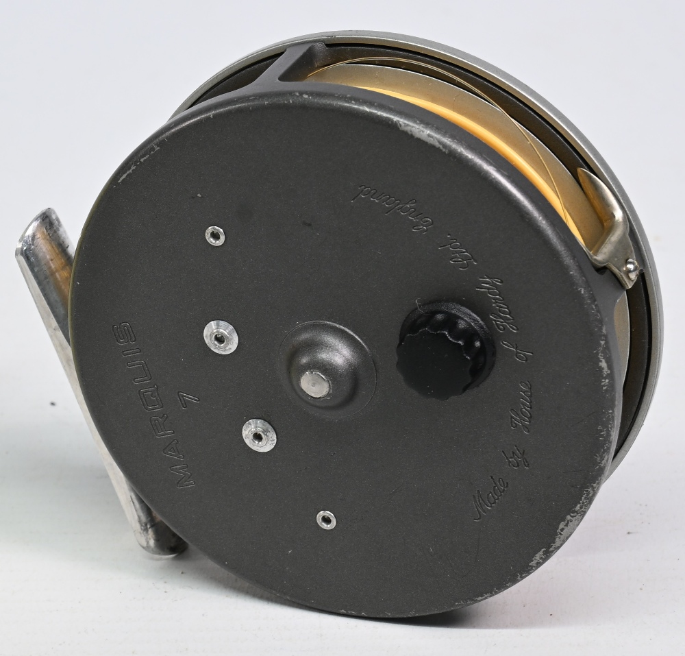 Hardy Bros Marquis 7 multiplier alloy trout fly reel with spare spool, 3 7/16" ventilated spool, 2 - Image 2 of 2