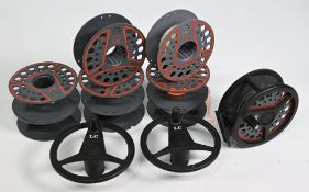 Leeda LC100 cassette fly reel with 8 spare spools and 2 spool holders, 3 ½
