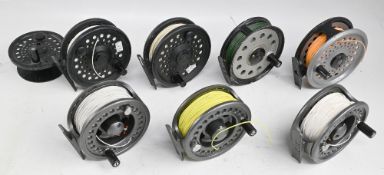 3x Daiwa Lochmor large arbor fly reels, 1 x 5/6, 2 x 7/8, all in good condition with rear drag