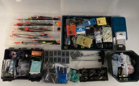 Good mixed lot of coarse fishing accessories, many new packets, including feeders, hooks, leads,