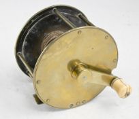 Early all brass folding handle winch, 4