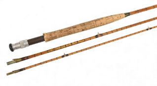 P D Malloch Perth split cane trout fly rod, 10ft 6