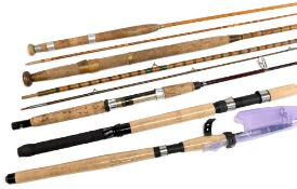 3x telescopic fishing rods, an Alcedo, Italy green line tele spin, 2.1m, casting 5-25grams, little