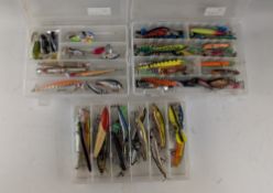 Collection of approximately 70 freshwater pike/predator baits, makers include Rapala, Corad, Yo-