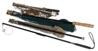 Hardy Bros Salmon Tailer, with three unbranded folding landing nets