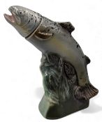 Jim Bean Fishing Salmon Ceramic #27cm tall Liquor Decanter - National Freshwater Fishing Hall of