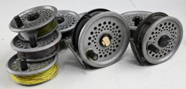 Intrepid Rimfly Regular alloy trout fly reel with 5 spare spools, 3 3/8