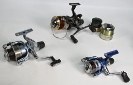 3x Shimano rear drag reels, Super baitrunner 8000 with spare spool, a Catana 4000 RA, a Nexave