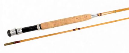 Mark Jabalé: split cane trout fly rod, 9ft 2pc alloy down locking reel seat and collar, red agate