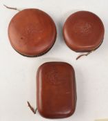 A collection of Trout Tasmania leather zip fly cases, as follows: Oblong 3 ½