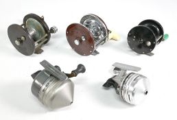 Pair of Penn vintage Bakelite multiplier reels, models 77 and 85, a similar unnamed multiplier, made