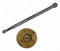 Hardy Disgorger and combined small priest, full stamped. Hardy brass twin bobbin wire spool holder