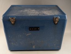 Vintage Fibre Galls Fishing Tackle Box Seat with a small selection of accessories, fishing