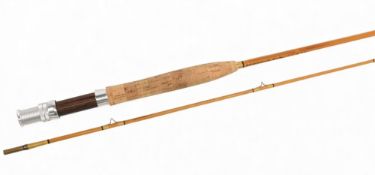 A fine and scarce G R Brandreth of Derby split cane brook trout fly rod, 7ft 2pc line 5/6#, double