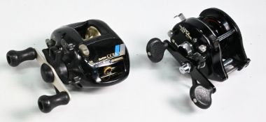 Shimano Lew's Speed spool model BB-1 multiplier reel foot stamped BE in black finish t/w Shimano