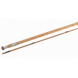 A fine B James & Sons England Richard Walker Mk IV Avon carp/pike split cane rod, 28" mushroom