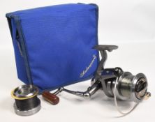 Daiwa Emcast 5000 fixed spool reel with spare spool air bail, full bail arm, reversible folding