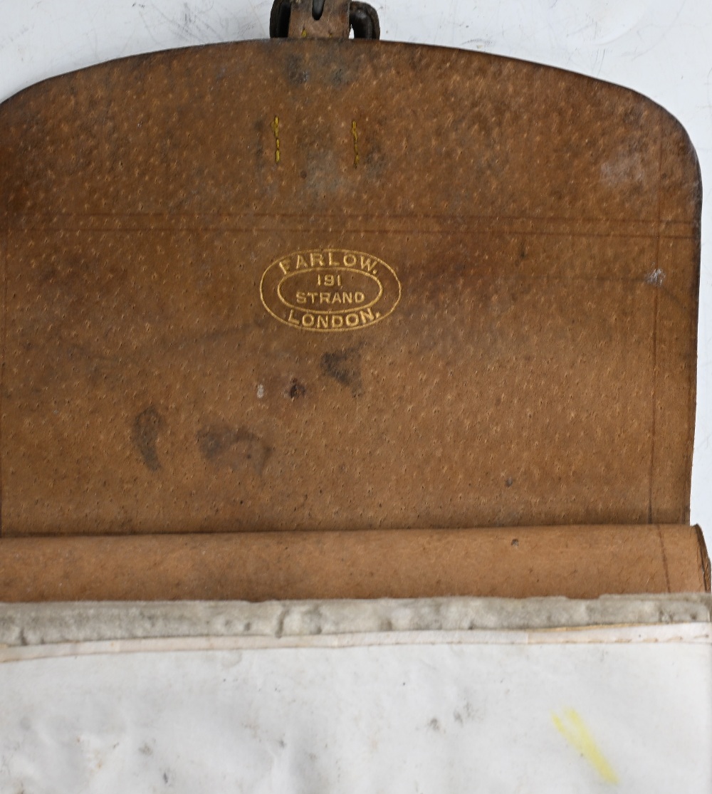 Farlow, 191 The Strand London, leather fly wallet, 6" x 4" x 2" with 16 salmon flies with wrap - Image 4 of 4