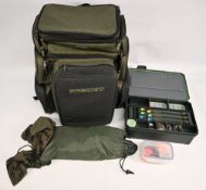 Fine Greys Prodigy XL Fishing Backpack, multi pockets with fishing tackle accessories - a bagged