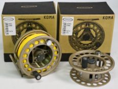 Vision Koma VK 7/8 alloy large arbor trout fly reel and spare spool, 3 3/4