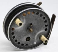Scarce Holbrow & Co, 40 Duke Street, London, alloy centre pin/trotting reel, 3 ½