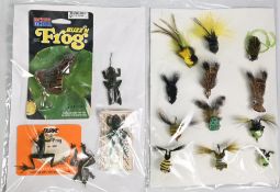 Interesting selection of 12 frog flies, and 5 frog lures. All look unused, in good order