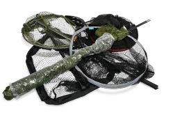 Good collection of Fishing Landing Nets - net heads to include Leeda net with telescopic handle,