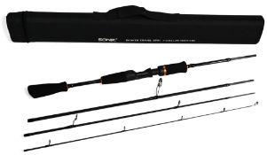 Sonik SK4XTR carbon travel spinning rod, 7ft 4pc, lure weight 2-15g, composite grips, lined rings