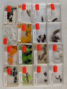 15x Retail boxes of Trout Flies part used boxes, with noted names of Falkus secret, hopper orange,