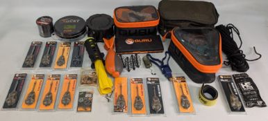 Mixed lot of carp terminal tackle and accessories, including many leads, rig boxes, Fox pouch,