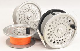 Hardy Bros Marquis Disc 9/10/11 No 436 alloy salmon fly reel with 3 spare spools, 4 1/8