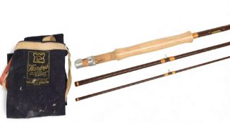 Hardy Alnwick Jet hollow glass trout fly rod, 9ft 3pc line 6#, alloy sliding reel fittings, lined