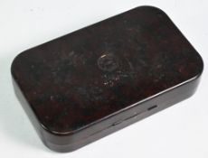 Hardy Neroda oxblood finish deep fly box, chenille bar interior, original hasp/hinge, contains