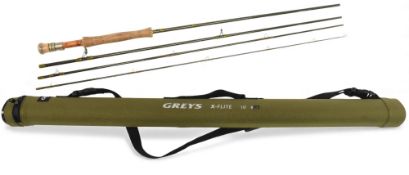 Greys Alnwick X-Flite carbon trout fly rod, 10ft 4pc line 7#, alloy double uplocking reel seat and