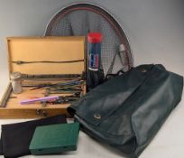 Garbolino large Fishing Bag: with contents of a priest, Daiwa net head floats, tackle bag, a