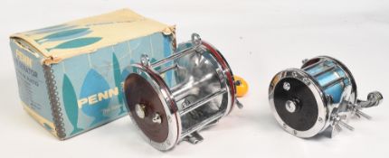 Penn Senator 114-H Big Game multiplier reel foot stamped 30-114 on/off check, decorative end