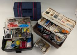3x fishing Tackle boxes, to include Rolykit box empty with two plastic tackle with contents of