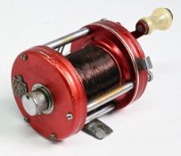 ABU Ambassadeur 6000 multiplier reel in red and chrome finish, no foot stamp, star drag, counter