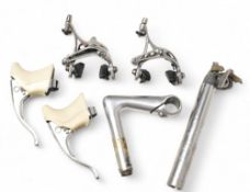 Campagnolo Veloce Brakes together with pair C-Record brake levers, Seat stem and Handle Bar stem