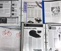 Great Bicycle Archive - to consist of 7 folders containing Photocopies and print-out of detail of
