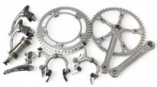 Campagnolo Equipment to include Bottom Bracket, Pedals, Brakes with Blocks, Brake Levers, Chain