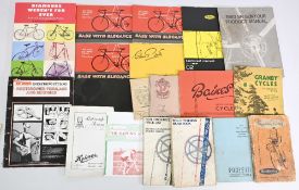 Selection of Bicycle Publications - to include 1950 Catalogue Fonteyn, Ron Kitching Handbooks,