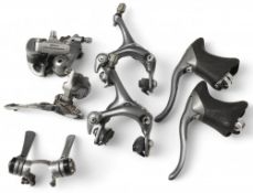 Shimano 600 Equipment to include Brakes with Blocks, Rear Derailleur, Front Gear Changer, Gear