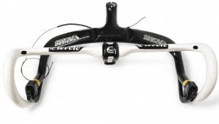 Pair of Carbon Fiber Bicycle Handle Bars Pievele and Profile Design both have come off a bike so