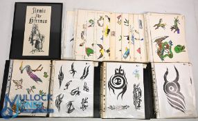 Large collection of Tattoo Artist Designs containing some original hand drawn designs, in 6