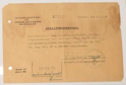 1945 German Army Document dated 23 Feb 1945 10 weeks before the end of the War for young man to go