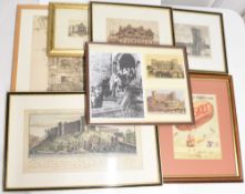 Selection of Ephemera: Etchings of Priories, Shrewsbury Castle, Guide Hall Shrewsbury, Market
