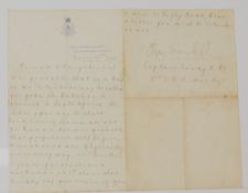 1899 Boer War Regimental Letter 2nd Volunteer Battalion Royal Warwickshire Regiment talking about